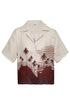 Tomaso Linen Shirt / Red Tropical Landscape